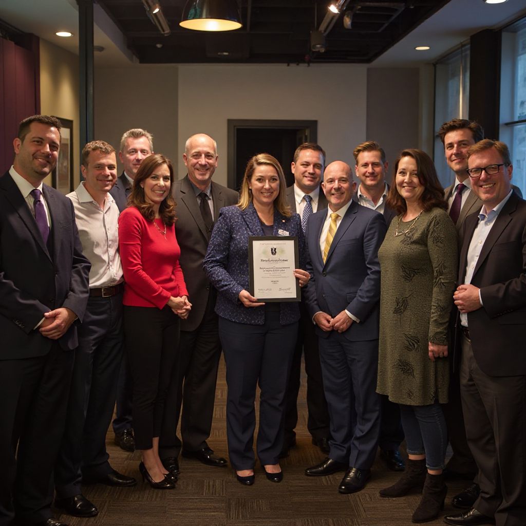 Awards ceremony celebration moment